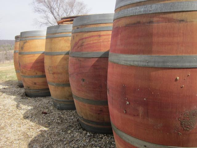 Beautiful used recycled wine barrels